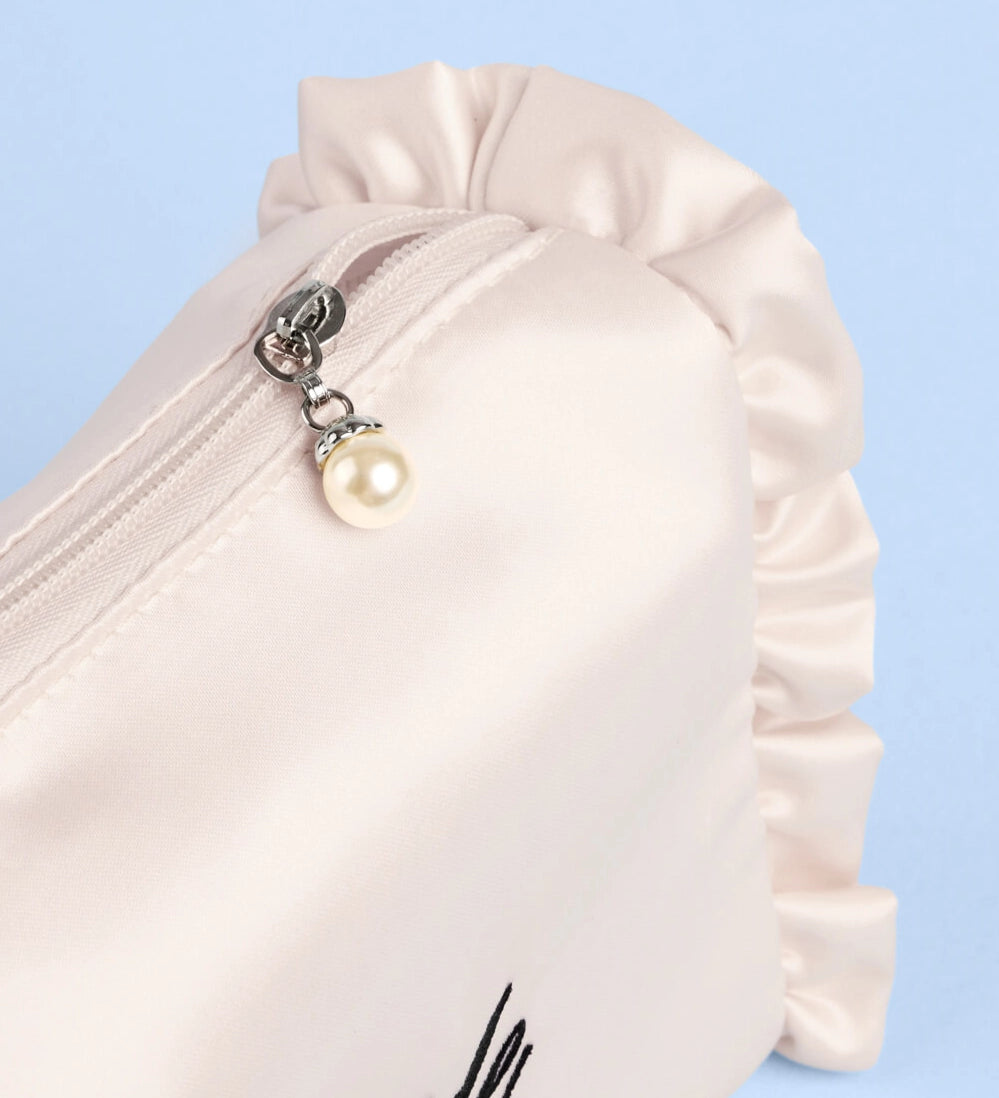 ‘Bride’ Embroidered Satin Cosmetic Bag