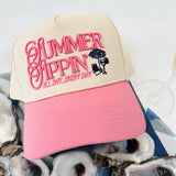 Summer Sippin' Pink Vintage Trucker Hat