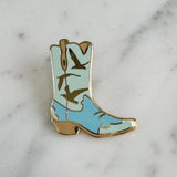 Seagull Cowgirl Boot Enamel Pin
