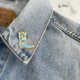 Seagull Cowgirl Boot Enamel Pin