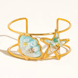 Shell & Starfish Cuff Bracelet