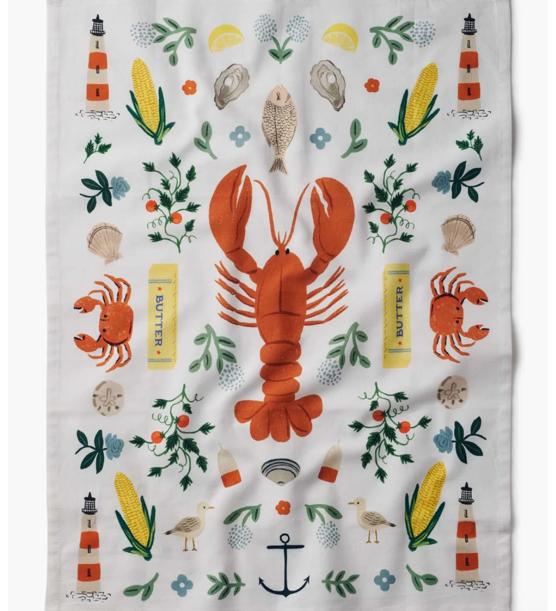 Rifle Paper Co. Seaside Coastal Print Tea Towel