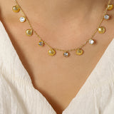 Shells & CZ Charm Necklace