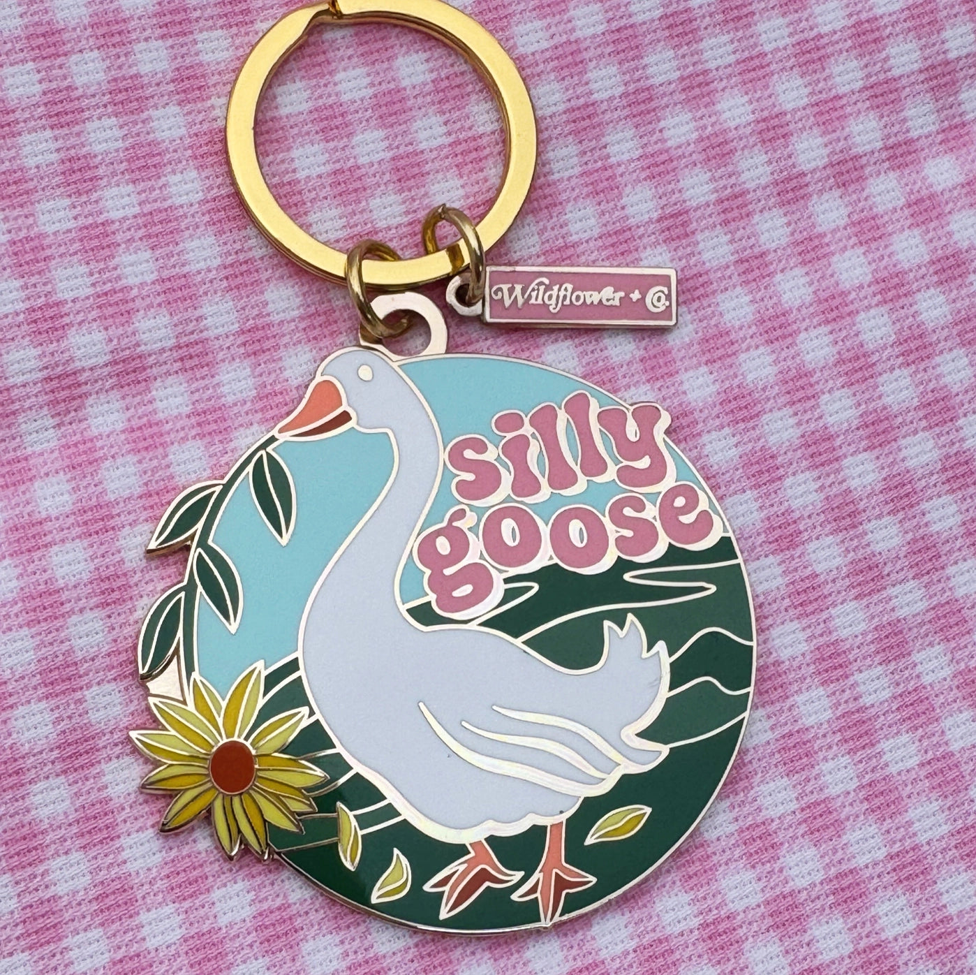 Silly Goose Enamel Keychain