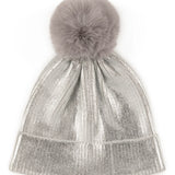 Metallic Silver Beanie