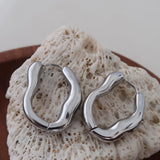 Abstract Oval Hoop Earrings