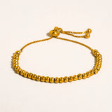 Gold Beaded Pull Bracelet, Small Beads