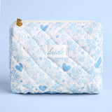Something Blue ‘Bride’ Quilted Cosmetic Bag