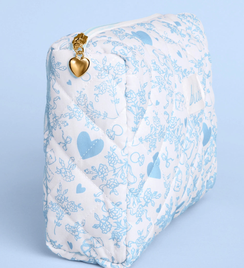 Something Blue ‘Bride’ Quilted Cosmetic Bag