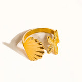 Starfish & Shell Ring