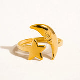 Star & Moon Ring