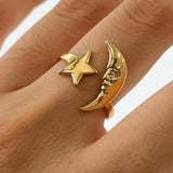 Star & Moon Ring