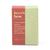 Champagne Bottle Stopper, Gold Stainless Steel