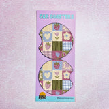 Hand Drawn Strawberry Patch Pattern Car Coasters, Set of 2