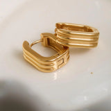Striped Huggie Hoop Earrings