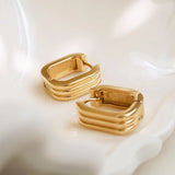 Striped Huggie Hoop Earrings