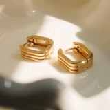 Striped Huggie Hoop Earrings