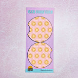 Sun Granny Square Pattern Car Coasters, Set of 2