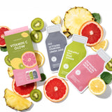 Vitamin C Glow Skin Nutrient Sheet Mask Kit, Antioxidant Rich Sheet Masks
