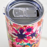 Watercolor Floral Stainless Steel Water Tumbler, 16oz.