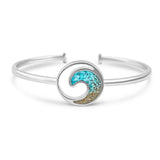 Dune Silver Plated Wave Cuff Bracelet with Turquoise & Sand from the Jersey Shore