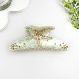 White & Cream Starfish with Rhinestones Crescent Claw Hair Clip