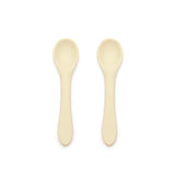 Coconut White 2pc Silicone Baby Spoon Set
