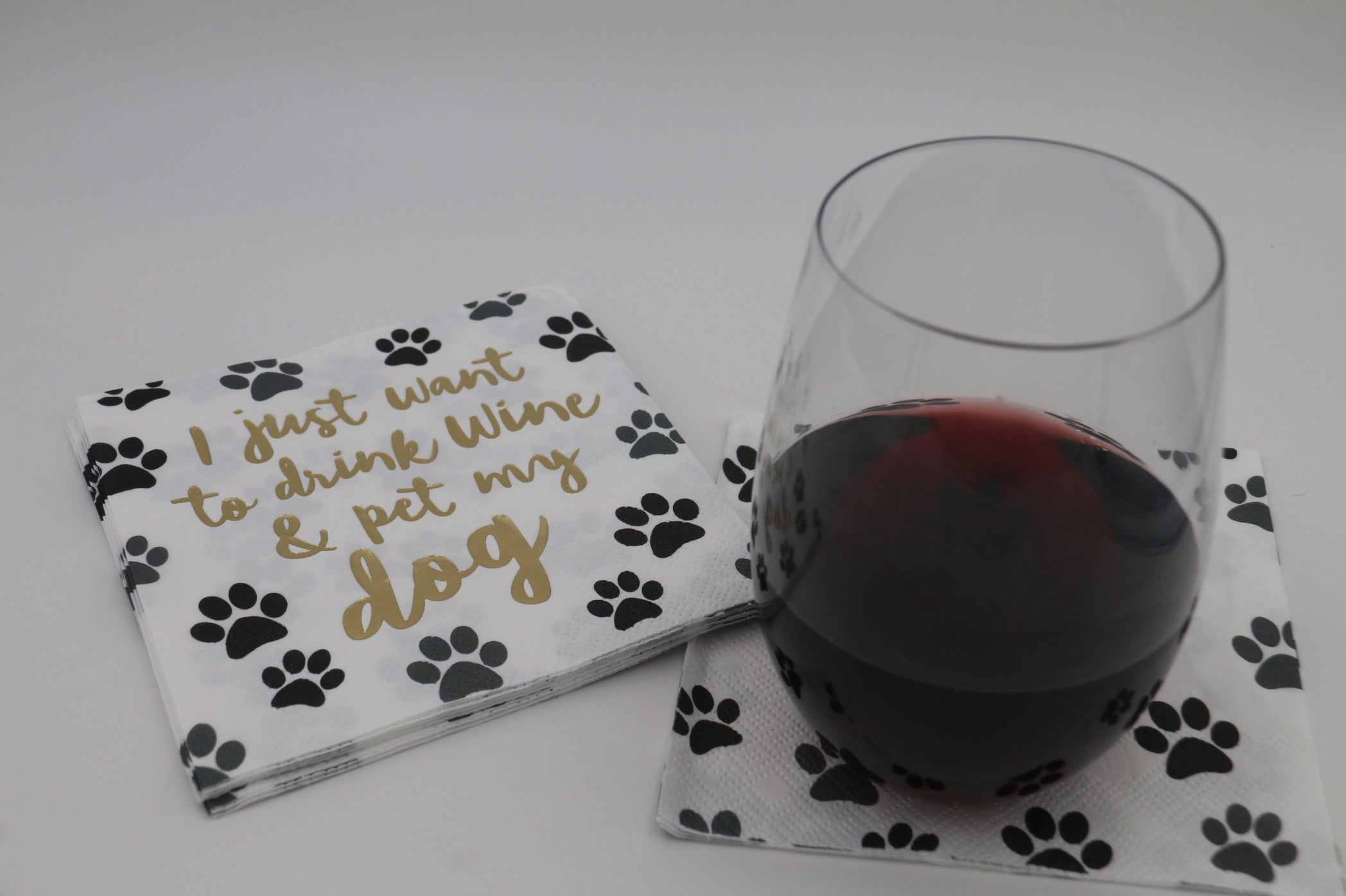 I Just Want to Drink Wine & Pet My Dog Cocktail Napkins, 20ct.