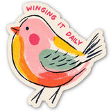Winging It Daily (Bird) Vinyl Sticker