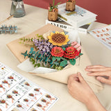 DIY 3D Wooden Flower Puzzle Bouquet