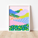 Quilted Landscape Art Print (8x10)