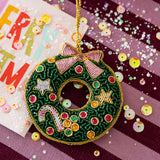Christmas Wreath Beaded Ornament
