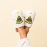 Christmas Tree Fuzzy Holiday Slippers