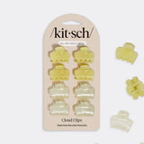 KITSCH Pearlized Cream & Butter Yellow Mini Cloud Claw Clips, 8pcs.