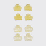 KITSCH Pearlized Cream & Butter Yellow Mini Cloud Claw Clips, 8pcs.